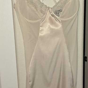 White/cream party dress partly see through - image 1