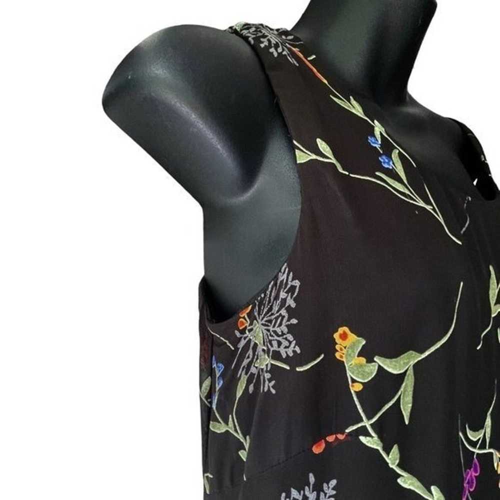 VTG 90s Talbots Floral Sleeveless Black Maxi Dres… - image 4