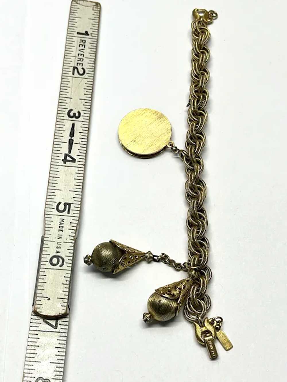 Vintage Monet Gold Charm Bracelet - image 4