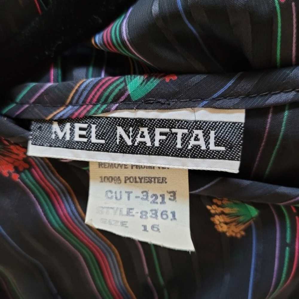 Vintage - 70's Mel Naftal Black Sheer Floral and … - image 8