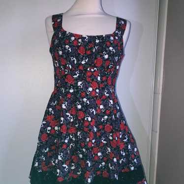 Hot Topic Flower and Skull Dress Vintage Style XL - image 1