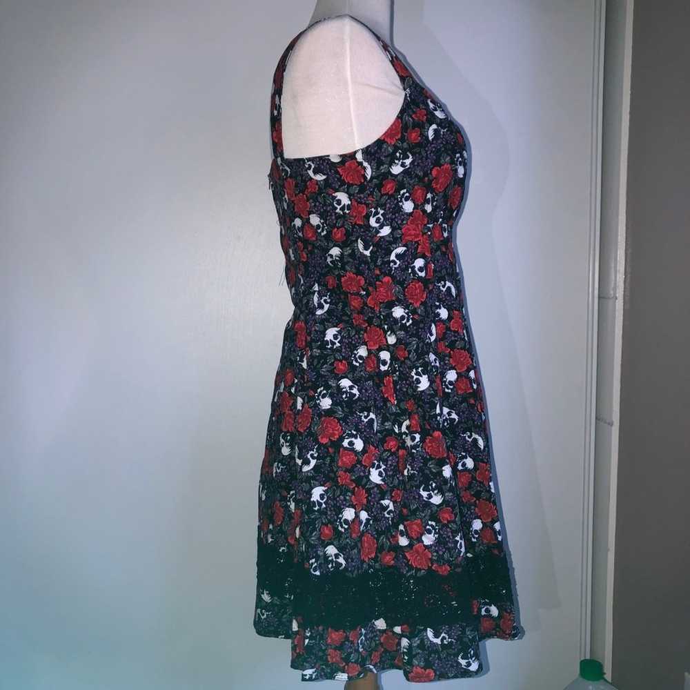 Hot Topic Flower and Skull Dress Vintage Style XL - image 2