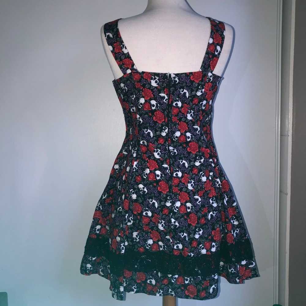Hot Topic Flower and Skull Dress Vintage Style XL - image 3