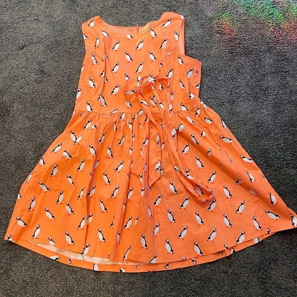 Lindy Bop-Audrina Orange Puffin Swing Dress US22 - image 1
