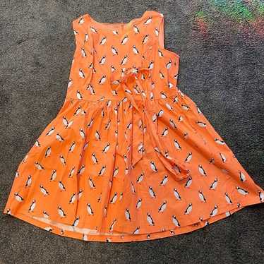 Lindy Bop-Audrina Orange Puffin Swing Dress US22 - image 1