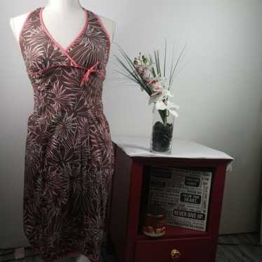 Vintage Speechless Deep V Floral Dress XS Brown P… - image 1