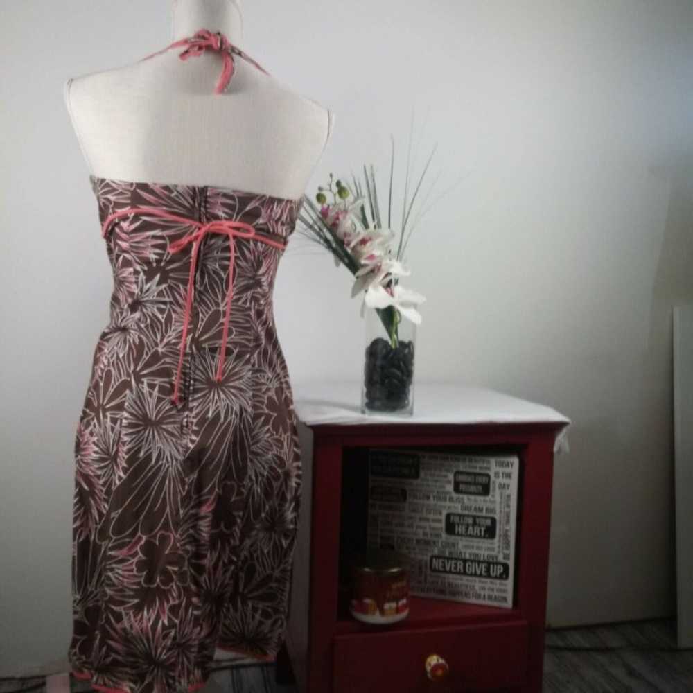 Vintage Speechless Deep V Floral Dress XS Brown P… - image 4