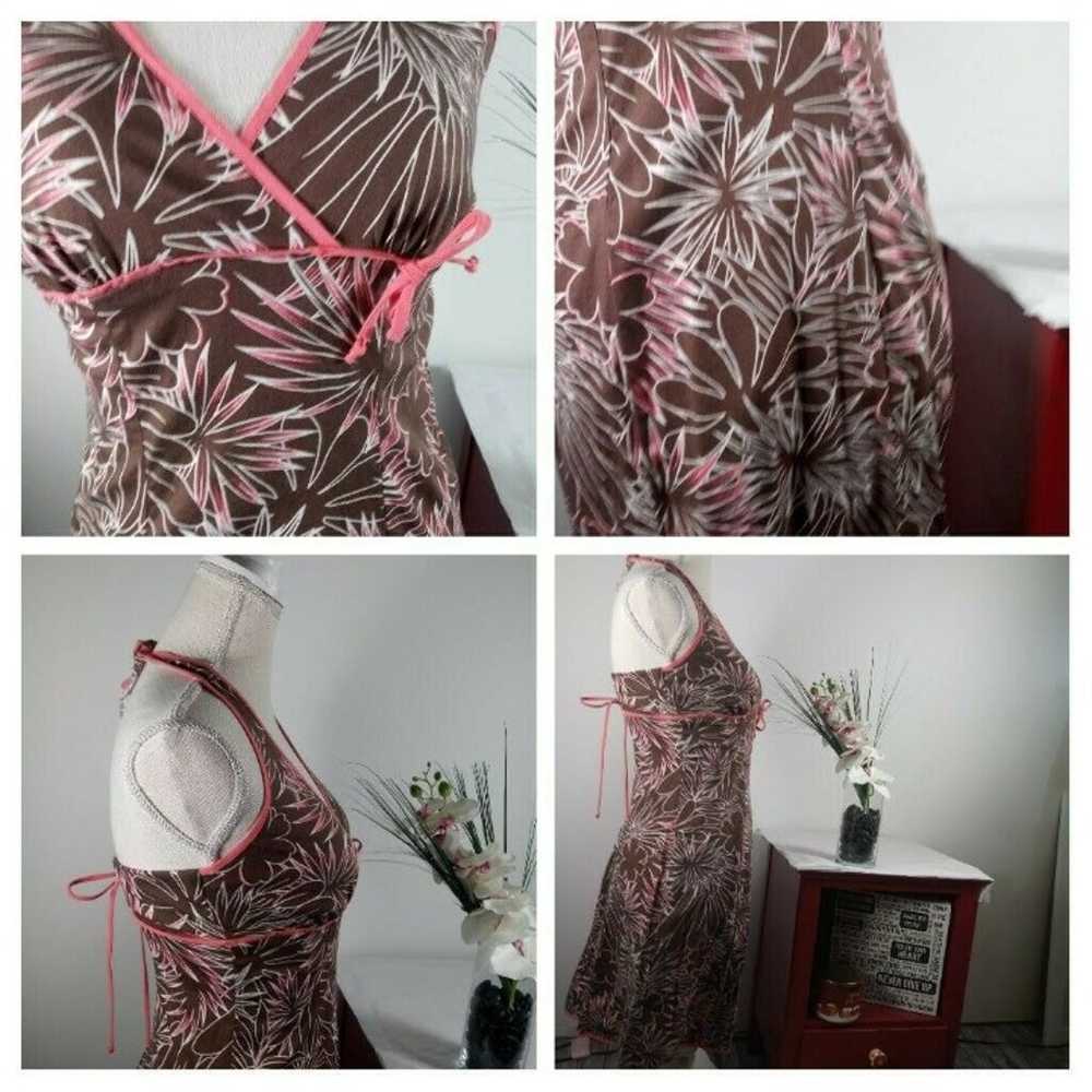 Vintage Speechless Deep V Floral Dress XS Brown P… - image 8