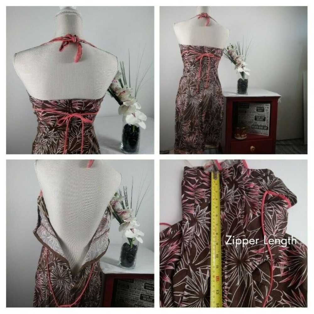 Vintage Speechless Deep V Floral Dress XS Brown P… - image 9