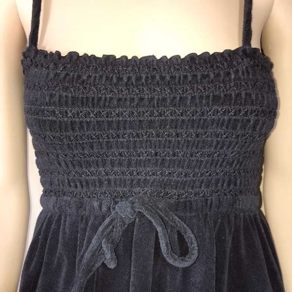 Vtg 90s Y2K Juicy Couture black terrycloth ruched… - image 4