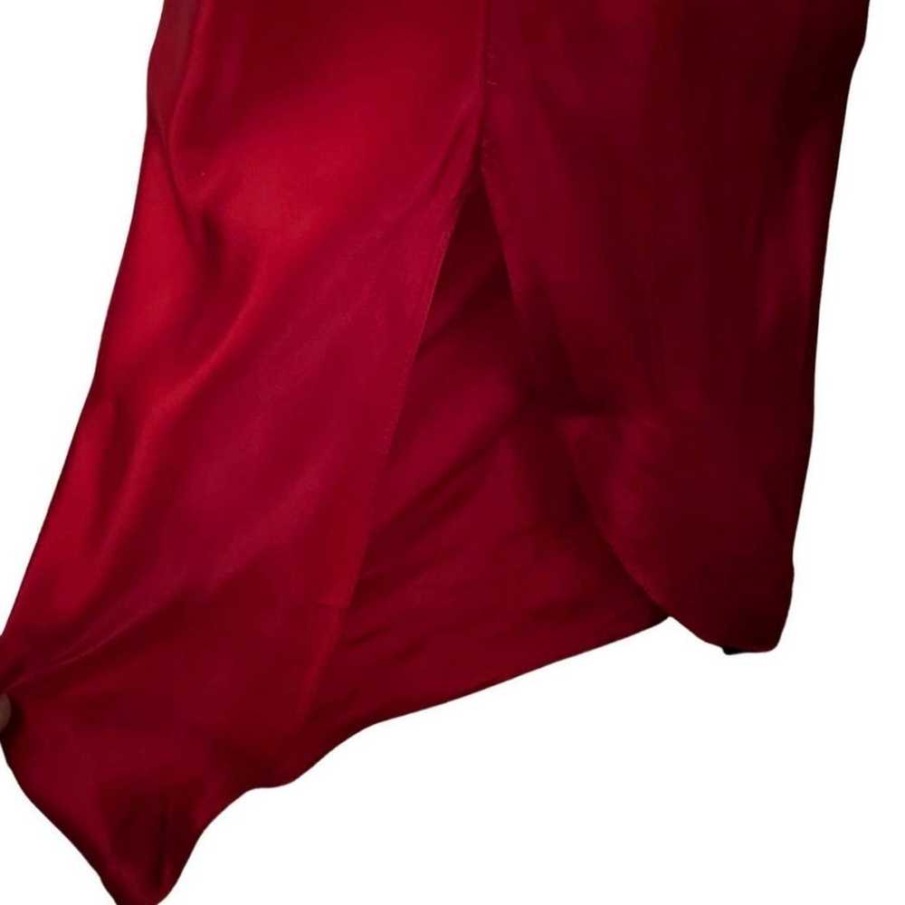 Stunning Vtg 80s Red Satin Karen Okada David Howa… - image 10