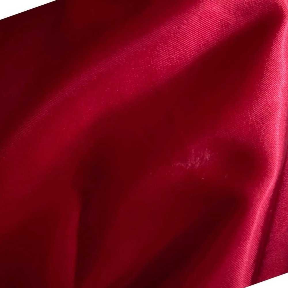 Stunning Vtg 80s Red Satin Karen Okada David Howa… - image 11