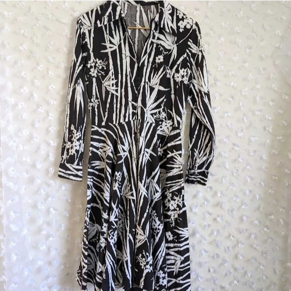 Vintage 1960s Bamboo Print Mod Dress - image 1