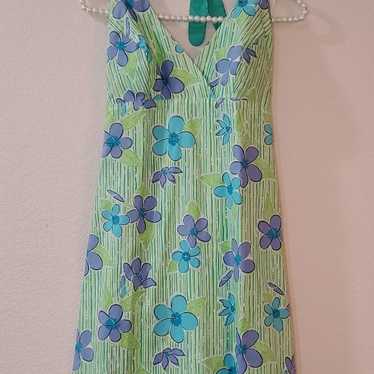 Vintage Lily Pulitzer Grass Skirt Green Halter fl… - image 1