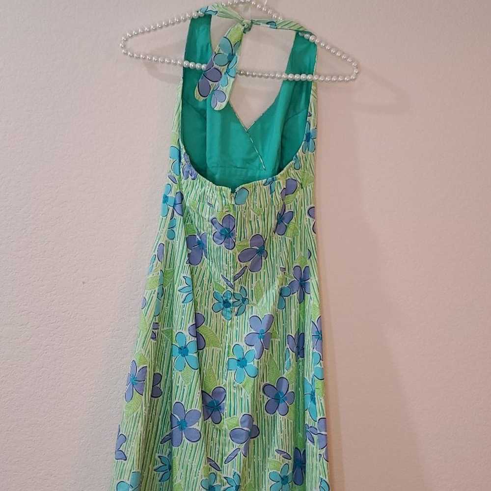 Vintage Lily Pulitzer Grass Skirt Green Halter fl… - image 4