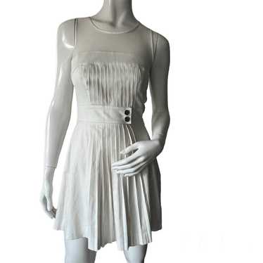Bebe pleated white mini dress size 0