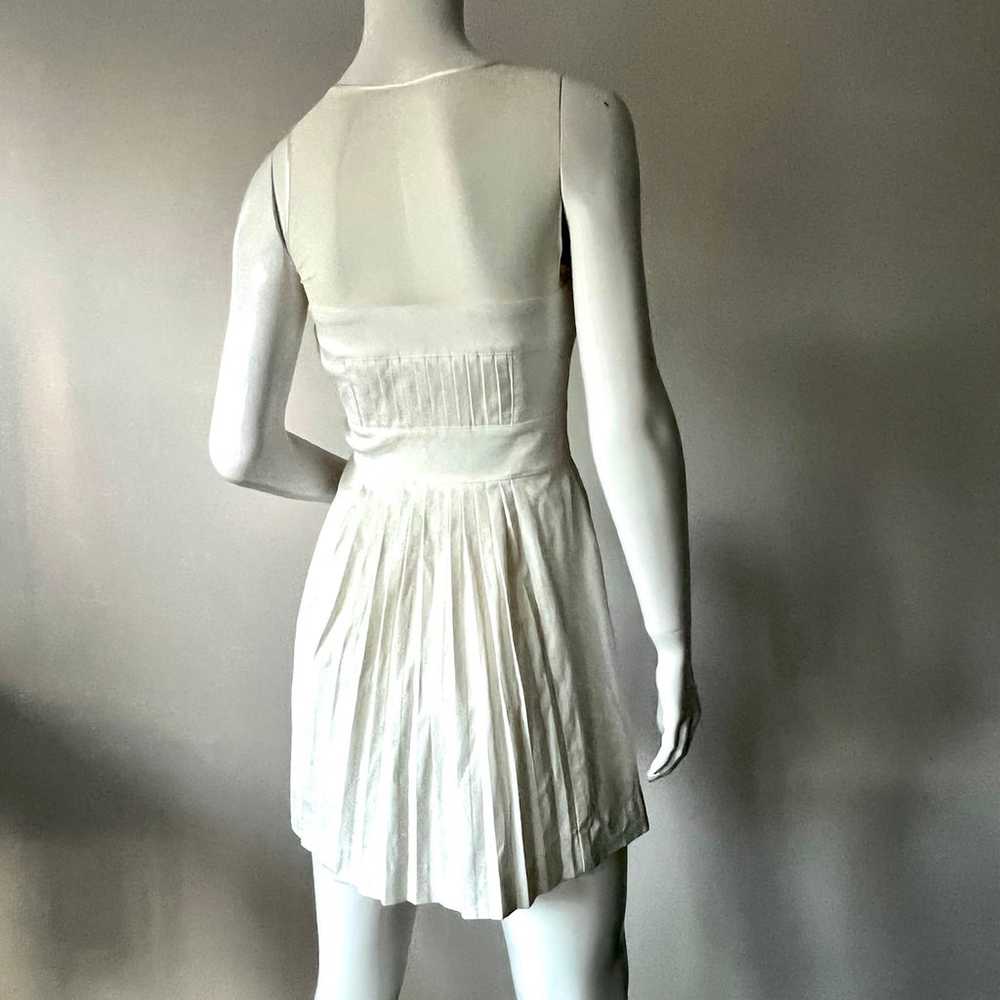 Bebe pleated white mini dress size 0 - image 3