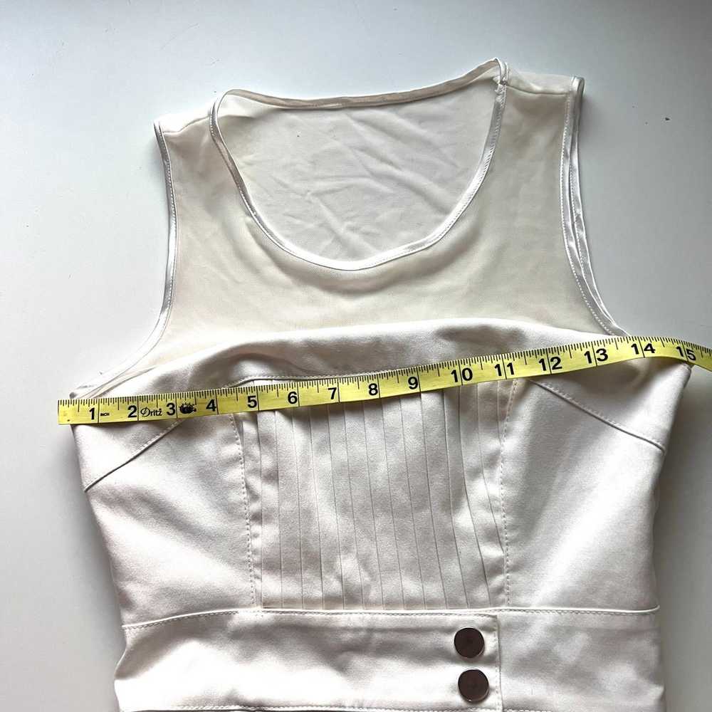 Bebe pleated white mini dress size 0 - image 7