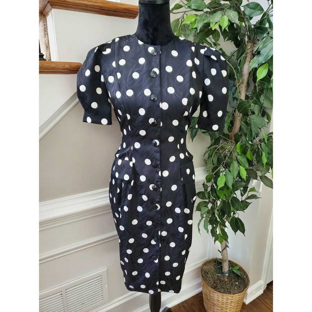 Vintage Black 100% Polyester Round Neck Balloon S… - image 11