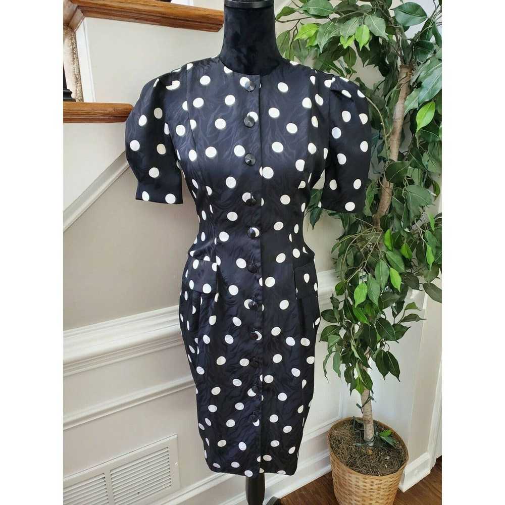 Vintage Black 100% Polyester Round Neck Balloon S… - image 1