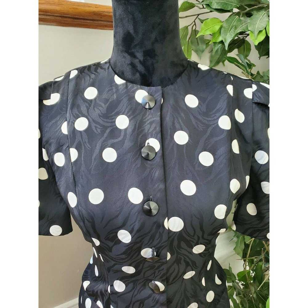 Vintage Black 100% Polyester Round Neck Balloon S… - image 2