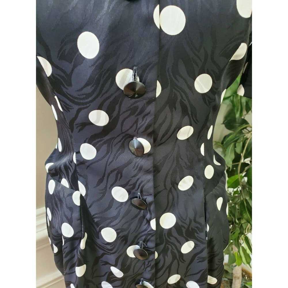 Vintage Black 100% Polyester Round Neck Balloon S… - image 3