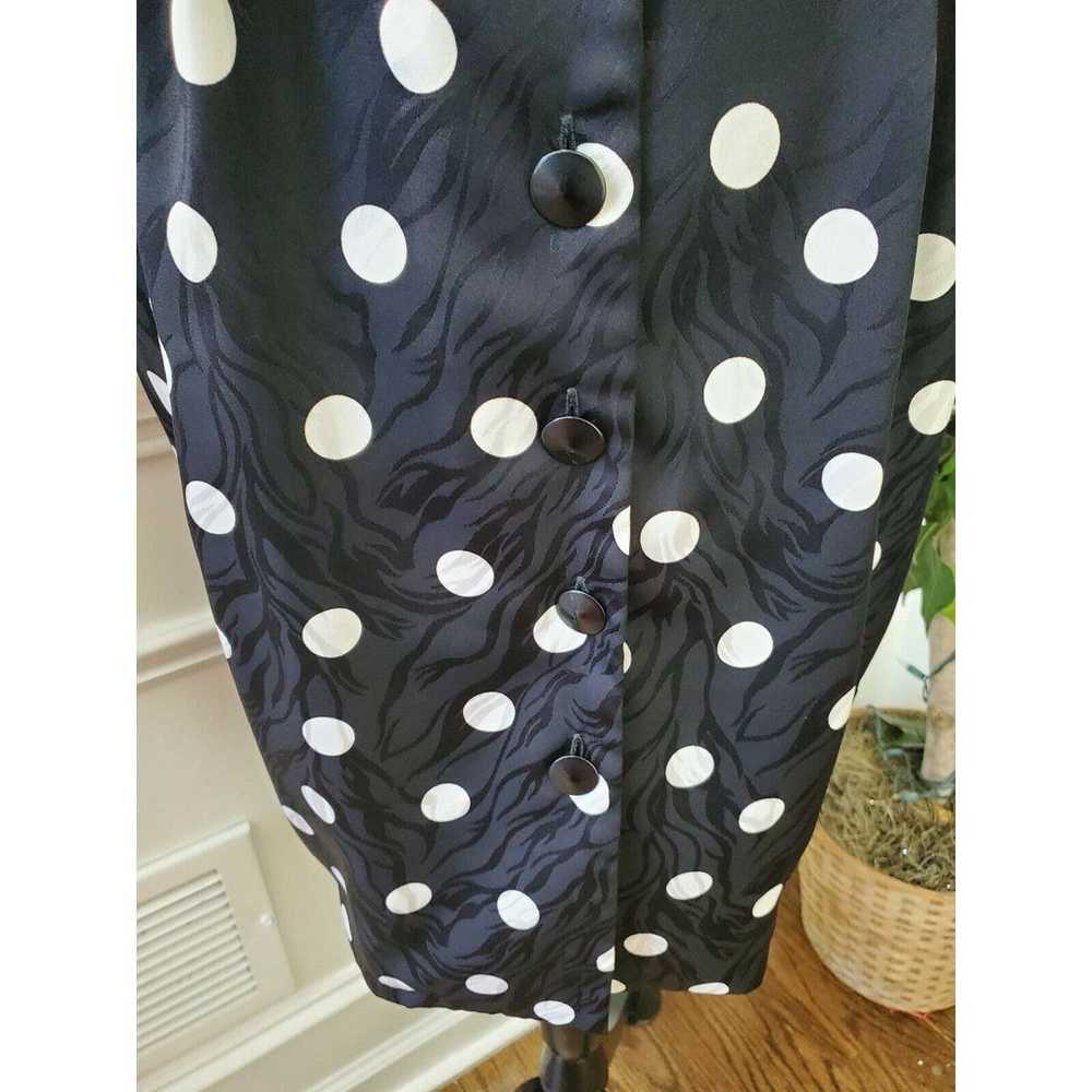 Vintage Black 100% Polyester Round Neck Balloon S… - image 4