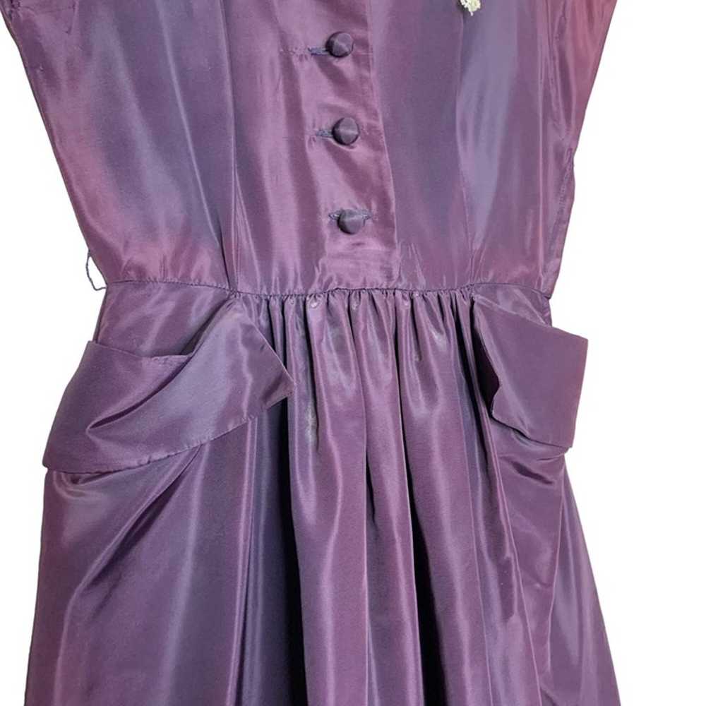 Vintage Carole King 1930's Royal Purple Sateen Ca… - image 3
