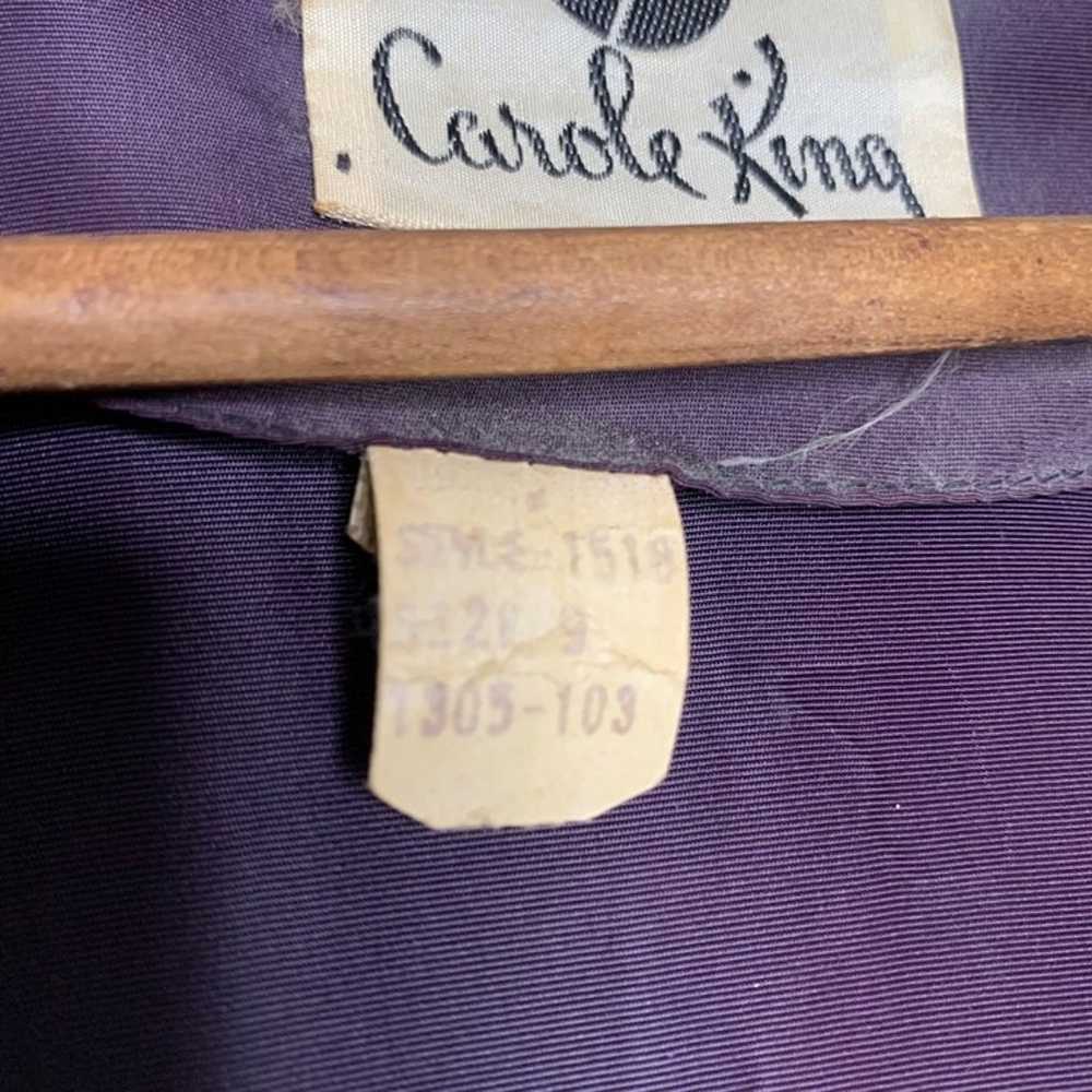 Vintage Carole King 1930's Royal Purple Sateen Ca… - image 8