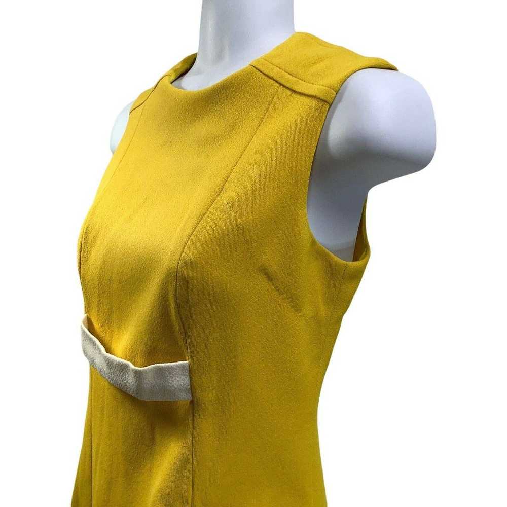 Vtg 1960s Bright Yellow Sheath Dress & Jacket Fit… - image 5