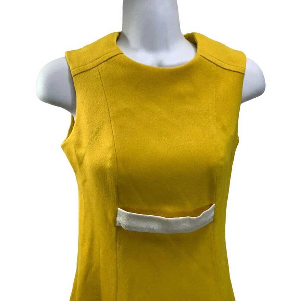 Vtg 1960s Bright Yellow Sheath Dress & Jacket Fit… - image 8