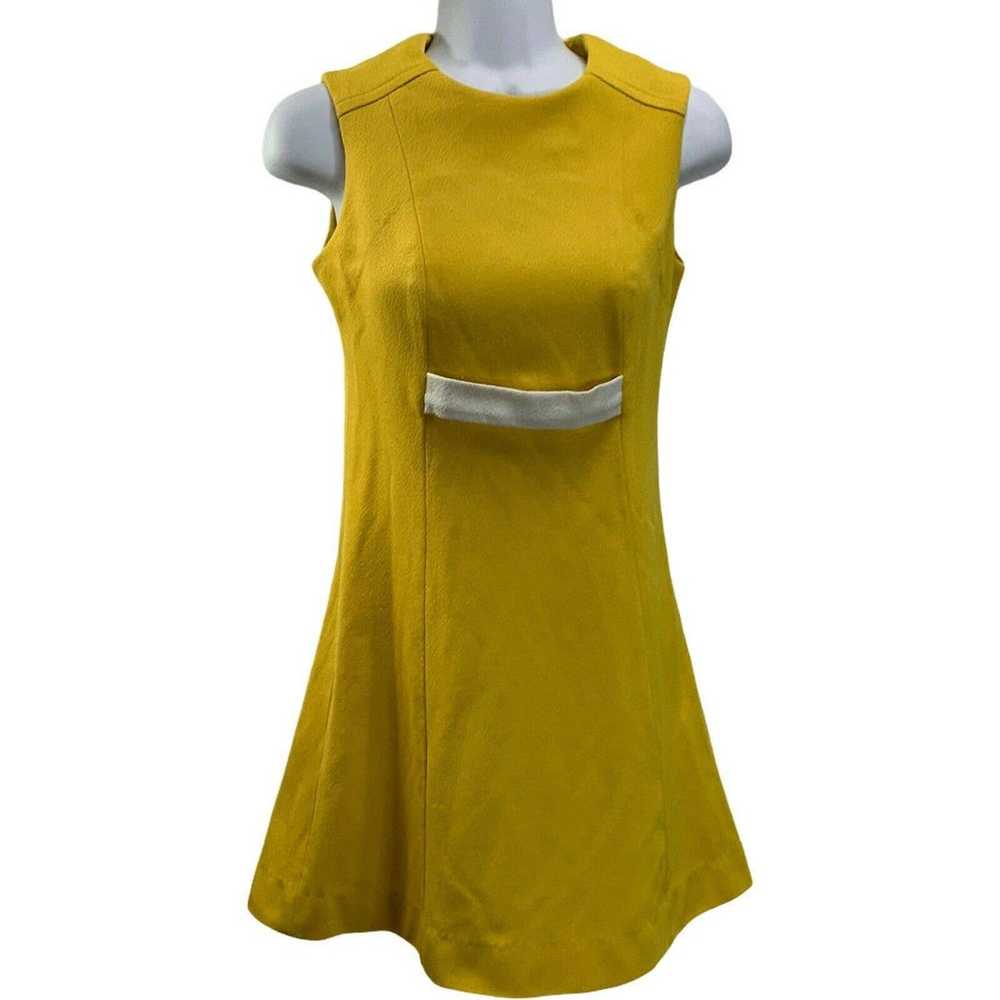 Vtg 1960s Bright Yellow Sheath Dress & Jacket Fit… - image 9