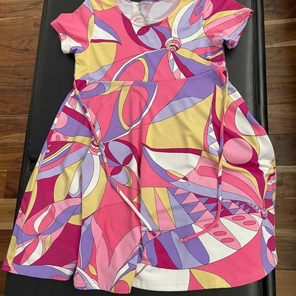 Pucci Dress 1960s Mini with Pink Op Art Print - S… - image 6