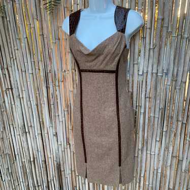 Vintage 90’s Bebe Womens Brown Wool Embossed Leat… - image 1