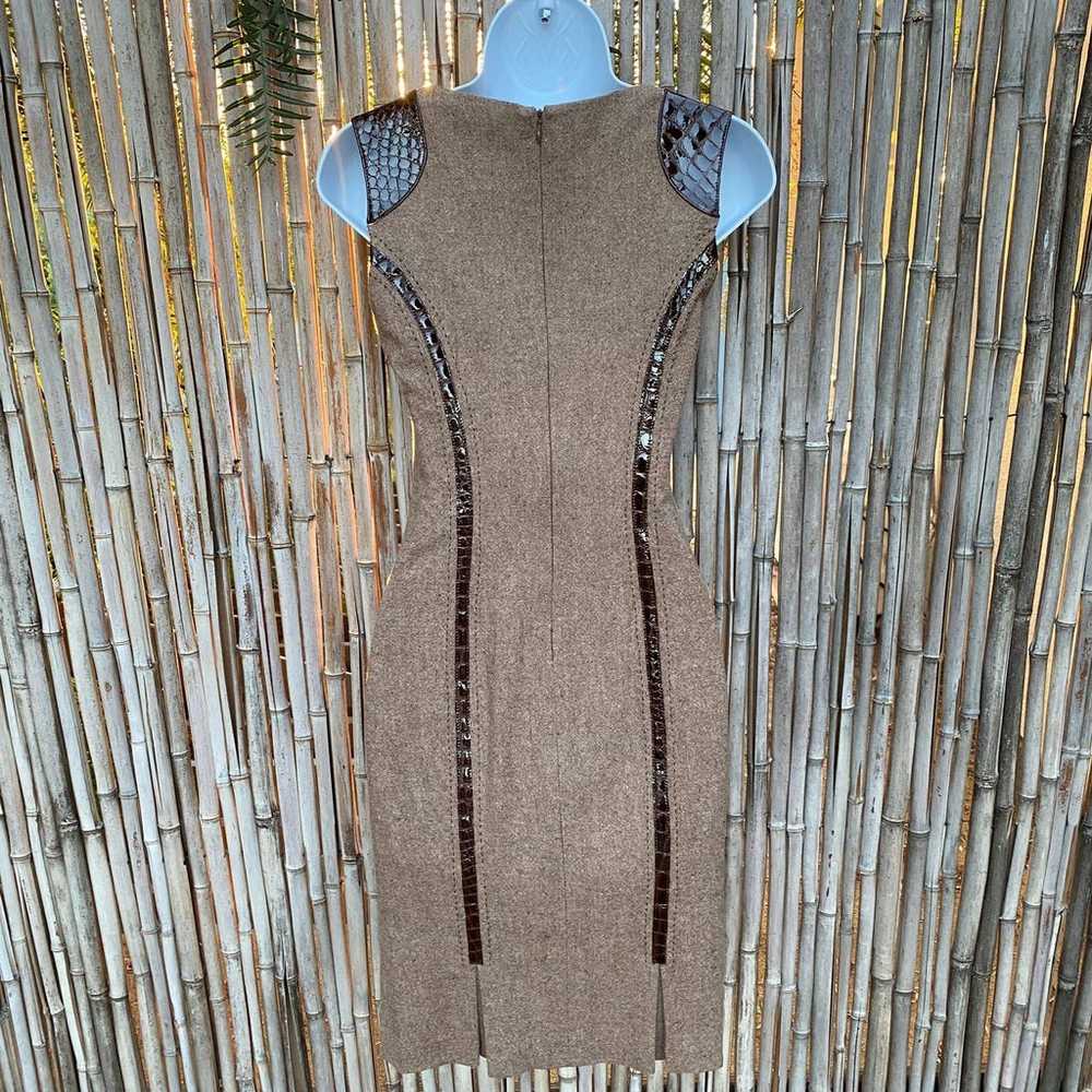 Vintage 90’s Bebe Womens Brown Wool Embossed Leat… - image 3