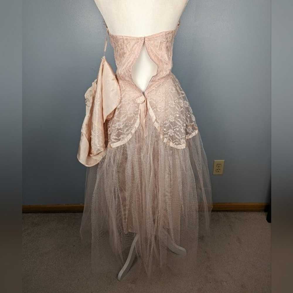 Vintage 1950s-60s peachy pink prom dress - image 4