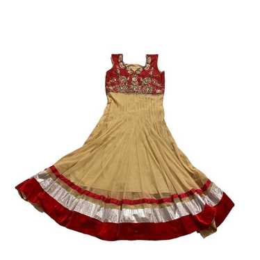 Beautiful Jeweled Red Indian Pakistani Dress - image 1