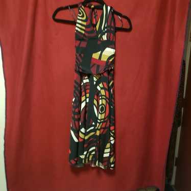 VINTAGE- MY MICHELLE ABSTRACT HALTER DRESS/S/GPLC - image 1