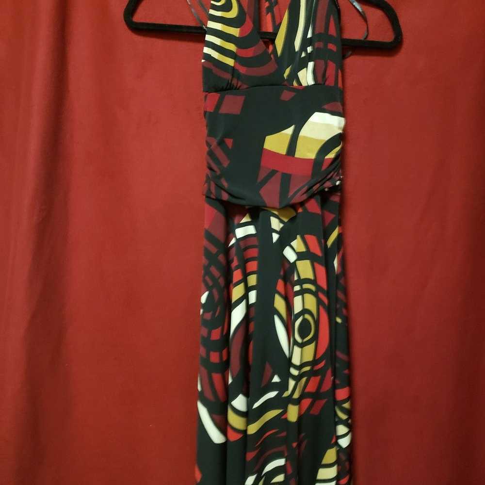 VINTAGE- MY MICHELLE ABSTRACT HALTER DRESS/S/GPLC - image 2