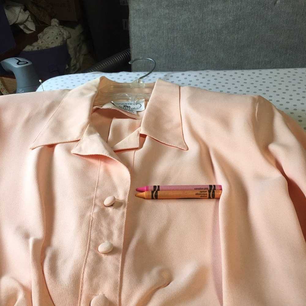Vtg Peach Shirt Dress 5/6 NWT Jonathan Martin - image 3