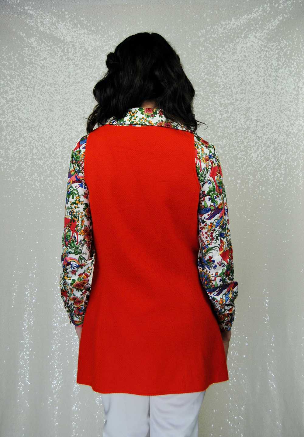 1960s Vintage Bobbie Brooks Red Zip Front Top Jum… - image 11