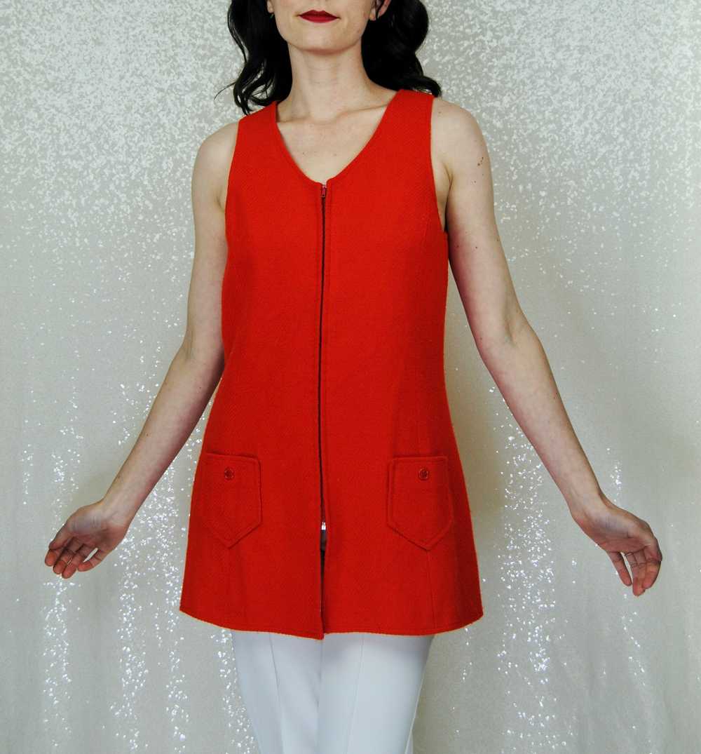 1960s Vintage Bobbie Brooks Red Zip Front Top Jum… - image 12