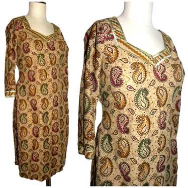 Vintage Paisley Cotton Sari Top Boho Indian Tunic 