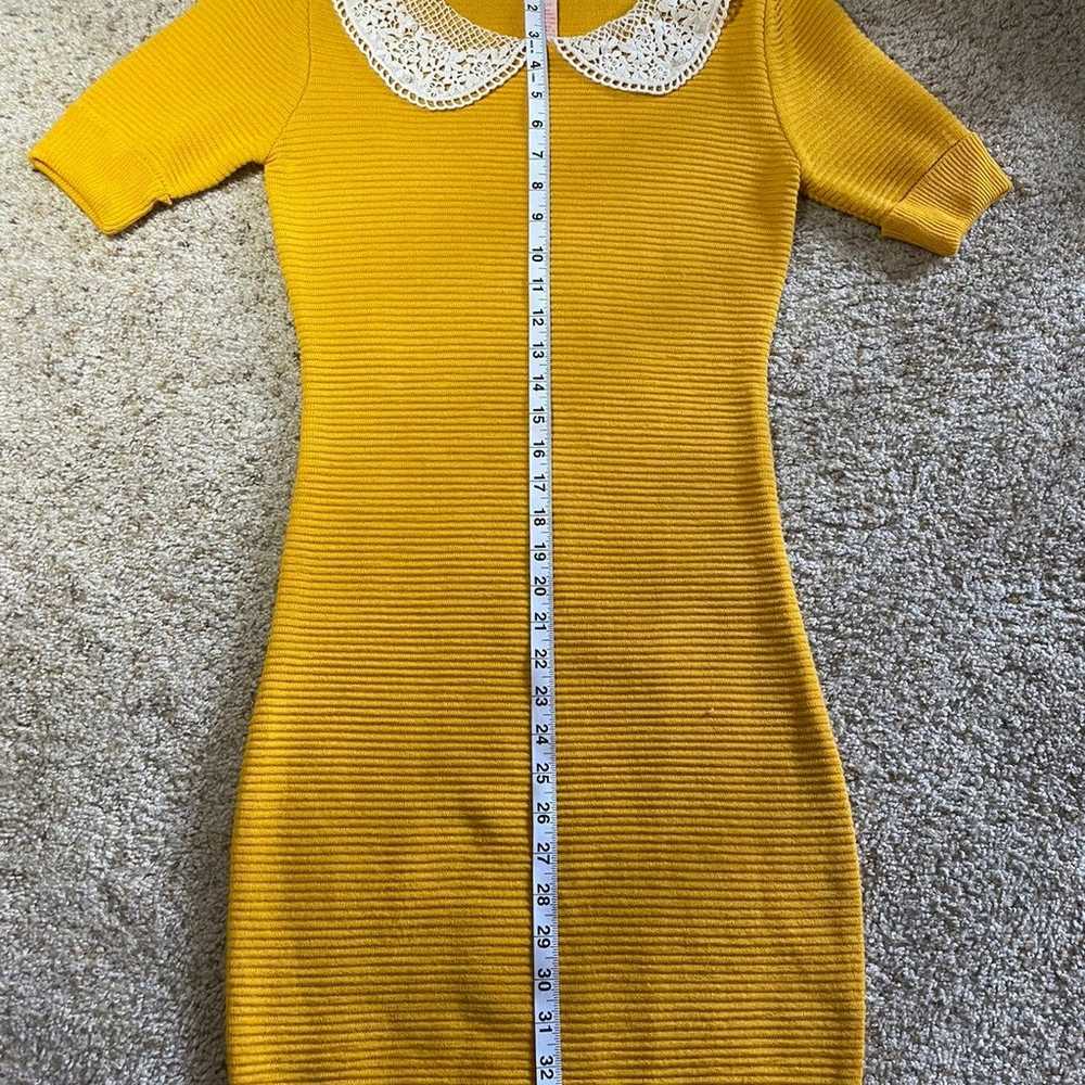 Vintage yellow ribbed Tulle brand Dress size Small - image 7