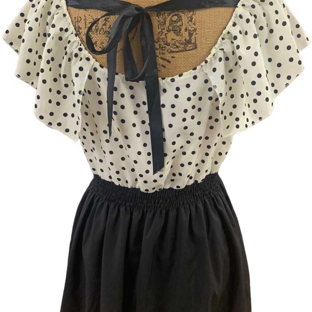 Womens black & white polka dot FancyQube minidress - image 10