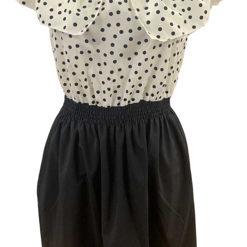 Womens black & white polka dot FancyQube minidress - image 1