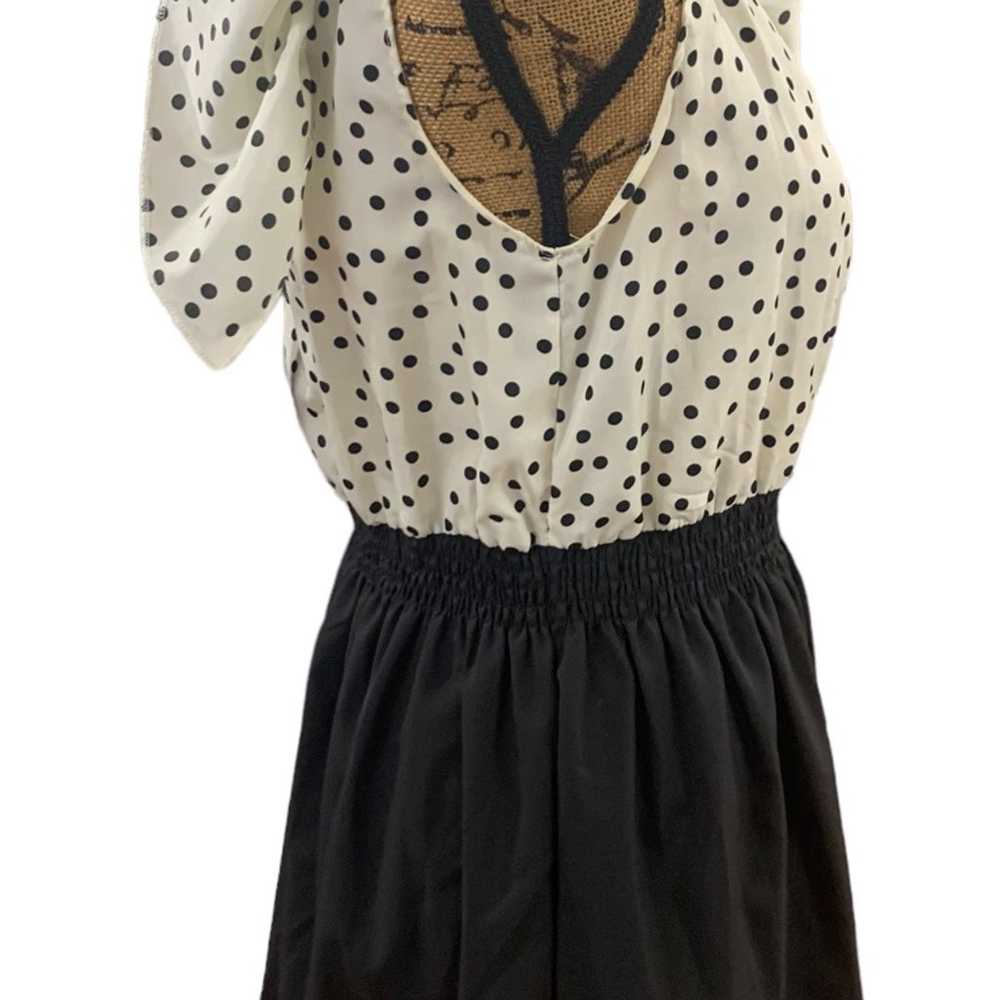 Womens black & white polka dot FancyQube minidress - image 2