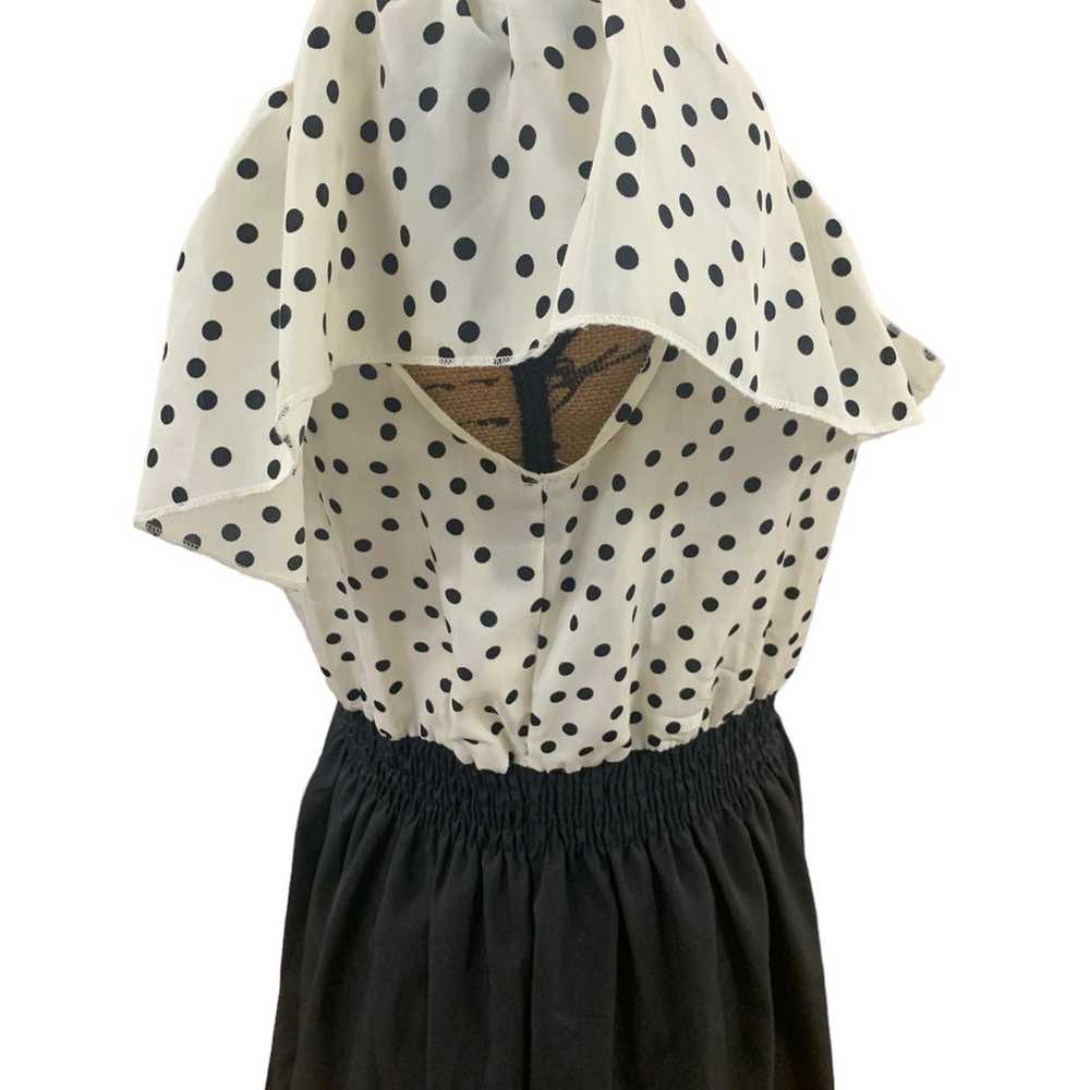 Womens black & white polka dot FancyQube minidress - image 4