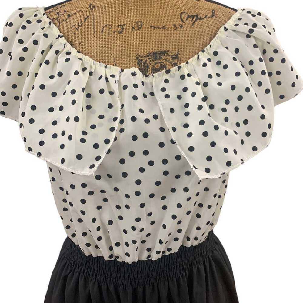 Womens black & white polka dot FancyQube minidress - image 5