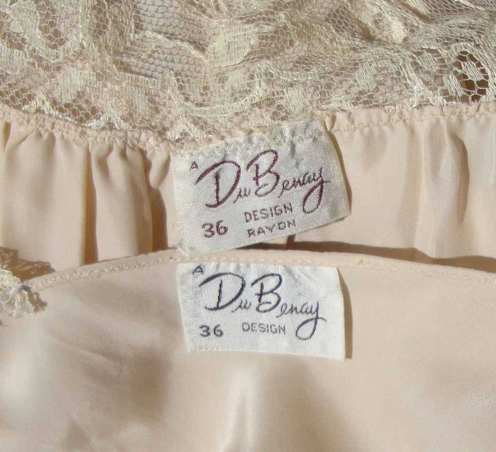 Vintage 40s Peignoir Du Benay Rayon Nightgown & R… - image 6